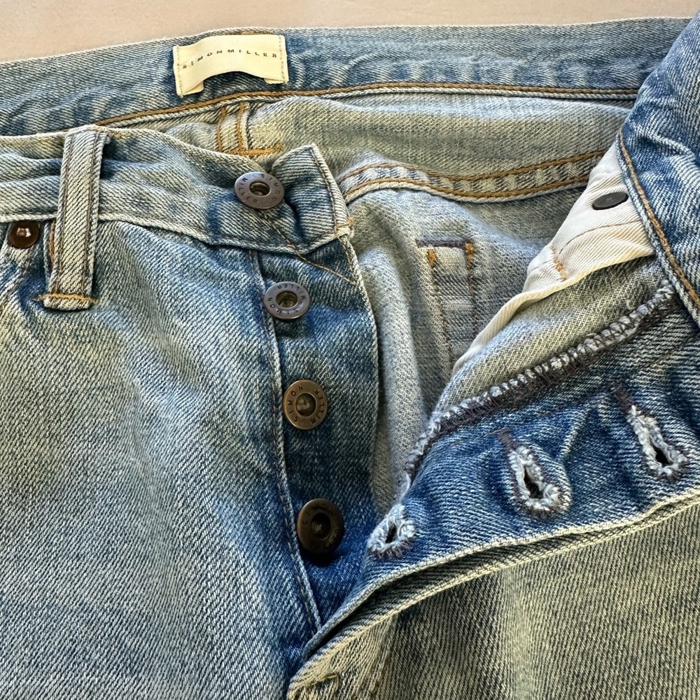 Simon Miller M001 Narrow Copen Light Wash Button Fly Jeans Size 29x32 Low Rise - Picture 4 of 9